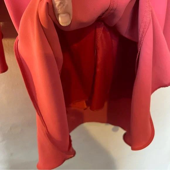 White House Black Market Flutter Sleeve Peach Colored Shift Dress Size 0 - Picture 9 of 11